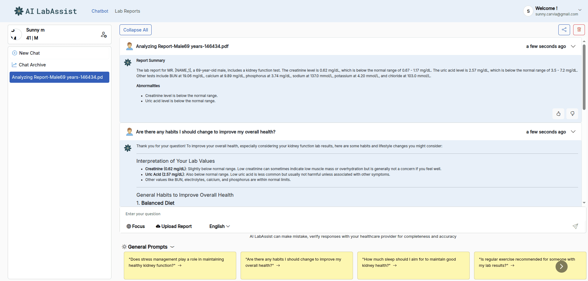 Lab Insights project screenshot